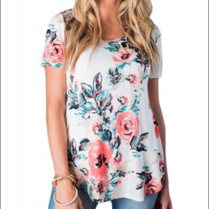 Short sleeve floral print t-shirt